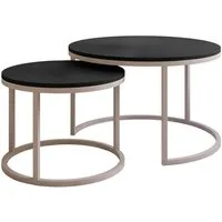 Lookway Couchtisch CIRI 2in1 Matt KASCHMIR (2er Set), Durchmesser: ⌀70 cm und ⌀50 cm