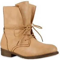 VAN HILL 71380 Schnürstiefelette Damen Stiefeletten Schnürstiefeletten Leder-Optik Boots Basic