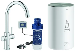 Grohe Armatur und Boiler Red Duo 30083 M-Size C-Auslauf chrom, 30083001 30083001