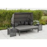 MERXX Gartenlounge-Set Argos Insel, 3er Set, aus Aluminium, mit 2 Beistelltischen, inkl. Zierkissen