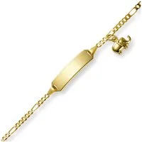 Schmuck Krone Goldarmband Armband mit Elefant, 585 Gelbgold, 12-14cm, Gold 585