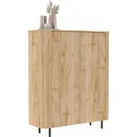 Home affaire Highboard Murano, B/H 131/154 cm, 2 Türen, Stauraumschrank, Hochkommode, Formgebogenes MDF, Stirnseiten mit Rundung, Füße und Griffe aus Metall