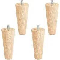 SO-TECH® Möbelfuß 4 Stück Möbelfüße Eiche massiv Ø 45 / 25 mm Höhe: 100-450 mm