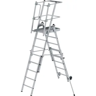 Munk Plattformleiter FlexxStep 5 Sprossen mit Teleskopaufsatz 3 Sprossen - 052536