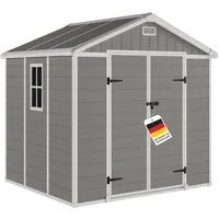 STEELSØN Gerätehaus Novara mit Bodenplatte, wetterfest, Geräteschuppen mit Satteldach, Gartenhaus inkl. Fenster