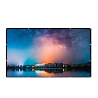 84/100/120-inch Portable Foldable Projector Screen 4K HD Outdoor Movie Screen Milk Silk Fabric with Grommets 170° Wide V