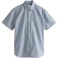 Next Kurzarmhemd Bügelleichtes Regular Fit Button-down-Oxfordhemd (1-tlg)