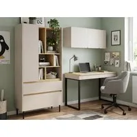 Beautysofa Jugendzimmer-Set LICO im modernen Stil, grifflos, (Kinderzimmer Möbel, Bücherregal Schreibtisch Hängeregal), Farben Sandbeige oder Eukalyptus