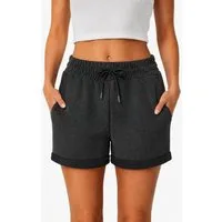 Smith & Solo Sweatshorts Kurze Hose Damen Shorts (1-tlg) Basic, Lycra, umschlagene Beinsaum