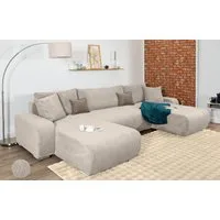 COLLECTION AB Wohnlandschaft Paola U-Form, B: 314 cm, Schlaffunktion, Bettkasten & 4 Zierkissen, Federkern