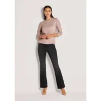 MADELEINE 3/4-Arm-Shirt Ringelshirt mit U-Boot-Ausschnitt, Halbarm Viskoseshirt mit Ringeloptik und 3/4-Arm