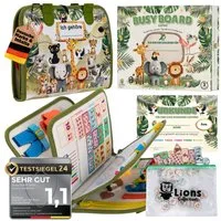 Lions Collection Lernspielzeug Busy Board Deutsch - Montessori Spielzeug - Motorikmappe, Quiet Book