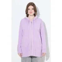 Ulla Popken Sweatjacke Hoodiejacke offenkantig Kapuze Langarm