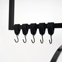 HOME DELUXE S-Haken SHAPE - Mengenauswahl, Gaderobenleiste, (20-St), mit Lederschlaufe I Kleiderhaken, Garderobenhaken