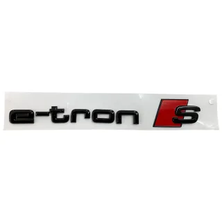 Original Audi e-tron S Black Edition Emblem Schriftzug Logo Emblem in Schwarz glänzend für das Heck / Hinten selbstklebend