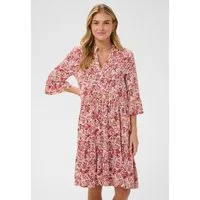 Saint Tropez Blusenkleid EdaSZ Dress Sommerkleid, Tunikakleid mit Volant und 3/4 Ärmel