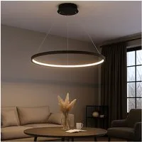 GLOBO LIGHTING LED-Hängeleuchte, LED-Leuchtmittel fest verbaut, Warmweiß, LED Hängeleuchte Esstisch Pendelleuchte Ring schwarz LED
