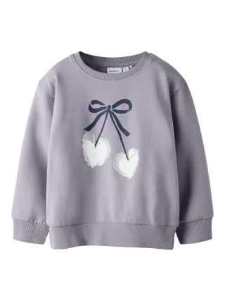 NAME IT - NMFBASALT LS NREG SWEAT BRU lavender gray - Gr. - 104