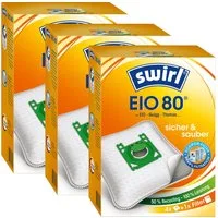 Swirl Staubsaugerbeutel Swirl EIO80 EIO 80, passend für EIO Koenic Quigg Staubsauger, inkl. 3 Filter - zuschneidbar, 12 St., Optimale Passform, MicroPor® Plus-Qualität für lange Nutzungsdauer