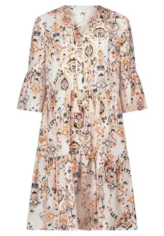 Betty & Co - Kleid mit Ethno-Muster weiß - Gr. - 42