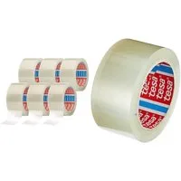 tesa Klebeband tesapack Packband - je 66 m : 50 mm (Spar-Set, 6-St., 6 x tesaPACK® 64014 PP) Paketklebeband - leises und sauberes Verpacken - transparent
