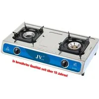 BlueCraft Gaskocher Campingkocher 2-flammig mit Zündsicherung, Mit Piezozündung und Turboeffekt für effektives Kochen
