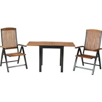 MERXX Balkonset Athos, (Set, 3-tlg), inkl. 2 Klappsessel, 1 Balkonausziehtisch
