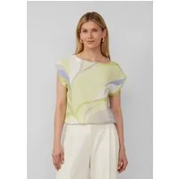 s.Oliver Kurzarmshirt T-Shirt Ärmelloses Blusenshirt mit Frontprint