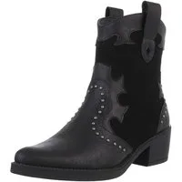 Ital-Design Damen Cowboyboots Western Westernstiefelette (88577313) Blockabsatz Stiefeletten in Schwarz