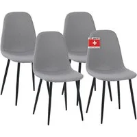 Albatros International Esszimmerstuhl Esszimmer Stühle 4 er Set BARI, Stuhl Stühle Esszimmerstühle, Küche (4er Set Grau, Stoff Bezug), Küchenstuhl Küchenstühle Essstühle für den Esstisch Ess Stühle