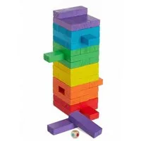 relaxdays Stapelspielzeug Holz Wackelturm bunt