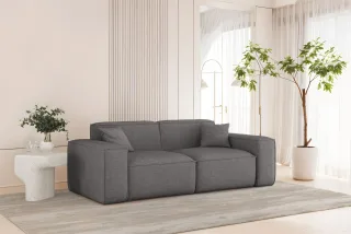 Sofa Designersofa CELES PREMIUM 2-Sitzer in Stoff Artico Grau