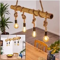 hofstein Hängeleuchte »Chalpe« Hängelampe aus Bambus/Kordel in Braun/Natur, ohne Leuchtmittel, 4xE27, mit Babumsstab im Retro/Vintage-Design, Höhe max. 122cm