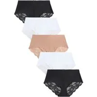 Next Midislip Nahtlose Slips mit Spitze, 5er-Pack, Midi (5-St)