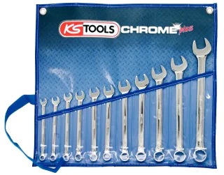 KS Tools CHROMEplus Ringmaulschlüssel-Satz, abgewinkelt, 11-tlg - 518.0641