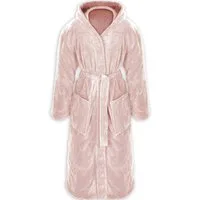 Gräfenstayn Unisex-Bademantel Bademantel Kapuze Flanell Fleece, M Rosa, warm & kuschelig, Waden bis Knöchellang, Fronttaschen, Gürtel, S-XXXL