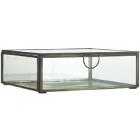 Ib Laursen Servierschale Ib Laursen Glasschachtel mit Deckel Solitaire quadratisch Antik Messin