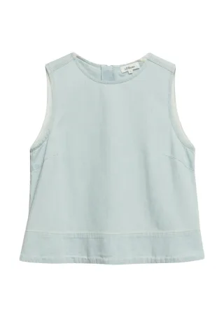 s.Oliver Red Label - Ärmellose Bluse mit Rundhalsausschnitt blau - Gr. - 36