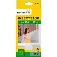 SCHELLENBERG Fliegengitter-Gewebe für Fenster ohne bohren, (Set, 1-St), Insektenschutz mit Klettband, 100 x 130 cm, anthrazit und weiß