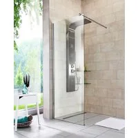 welltime Walk-in-Dusche Tropea light, Einscheibensicherheitsglas, Inklusive verstellbarem Wandarm
