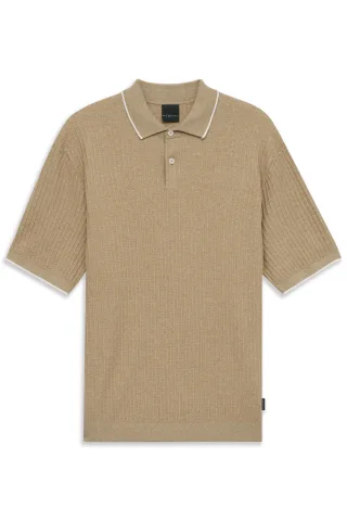 bugatti - Herren Polo 1/2 Arm beige - Gr. - XL