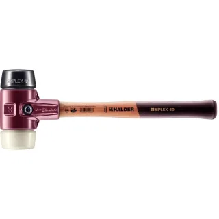 HALDER SIMPLEX - Schonhammer mit TE-Gehäuse und Holzstiel, Gummikomposition / Nylon - 3028.060