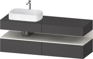 Duravit Qatego Konsolenwaschtischunterbau wandhängend Graphit Matt 1600x550x600 mm - QA4777084490010 QA4777084490010