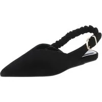 Ital-Design Damen Slingback Schuh flach mit Metallschnalle Schnürpumps (92079006) Flach Schnür- & Riemchenpumps in Schwarz