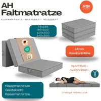 Reisebett-Matratzen AH-Falt Klappmatratze, Gästematratze, 15 cm Faltmatratze, 3-teilig, ARGAHOME, 15 cm hoch, (AH_FALT_15, Faltbare Matratze), Breite 75 x 195 cm, waschbare Bezug