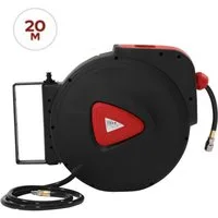 Arebos Schlauchtrommel Automatischer Druckluftschlauch-Aufroller, 180° schwenkbar, (Stück, Rot), inkl. Wandhalterung