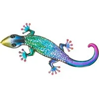 Geschenkestadl Tierfigur Metall Gecko XXL 62cm Wandfigur Gartenfigur Dekoration Haus und Garten