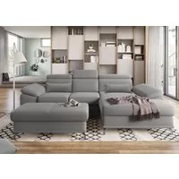 sit&more Ecksofa Cabrio L-Form, B: 295 cm, mit Sitztiefen-, Arm- & Kopfteilverstellung, 2 Nierenkissen, Federkern, optional Bettfunktion und Stauraum