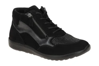 Waldl?ufer Stiefeletten 815M80 M-IRA Schwarz bequem mit Luftpolster Sohle