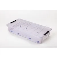 ONDIS24 Aufbewahrungsbox Unterbettbox Jolly Rollbox mit Deckel 25/35L Spielzeugkiste (1 St), transparent, stapel,- und nestbar